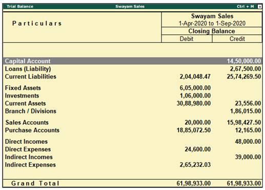 Display Financial Statements Reports In Tallyprime Accounting Software 3457